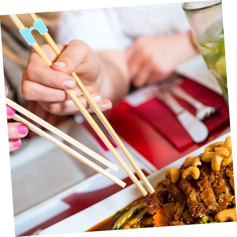 Sky Blue Plastic Chopstick Helpers 5pcs Reusable Training Clamps for Beginners Home Restaurant - Image 4